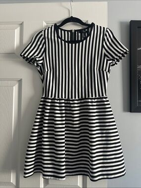 Women’s black and white striped dress
